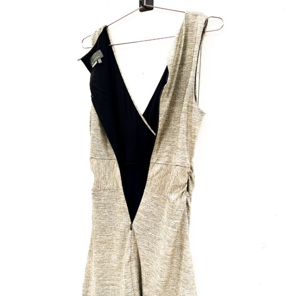 NWT anthropologie gold metallic midi dress w/comfy liner - Picture 4 of 10